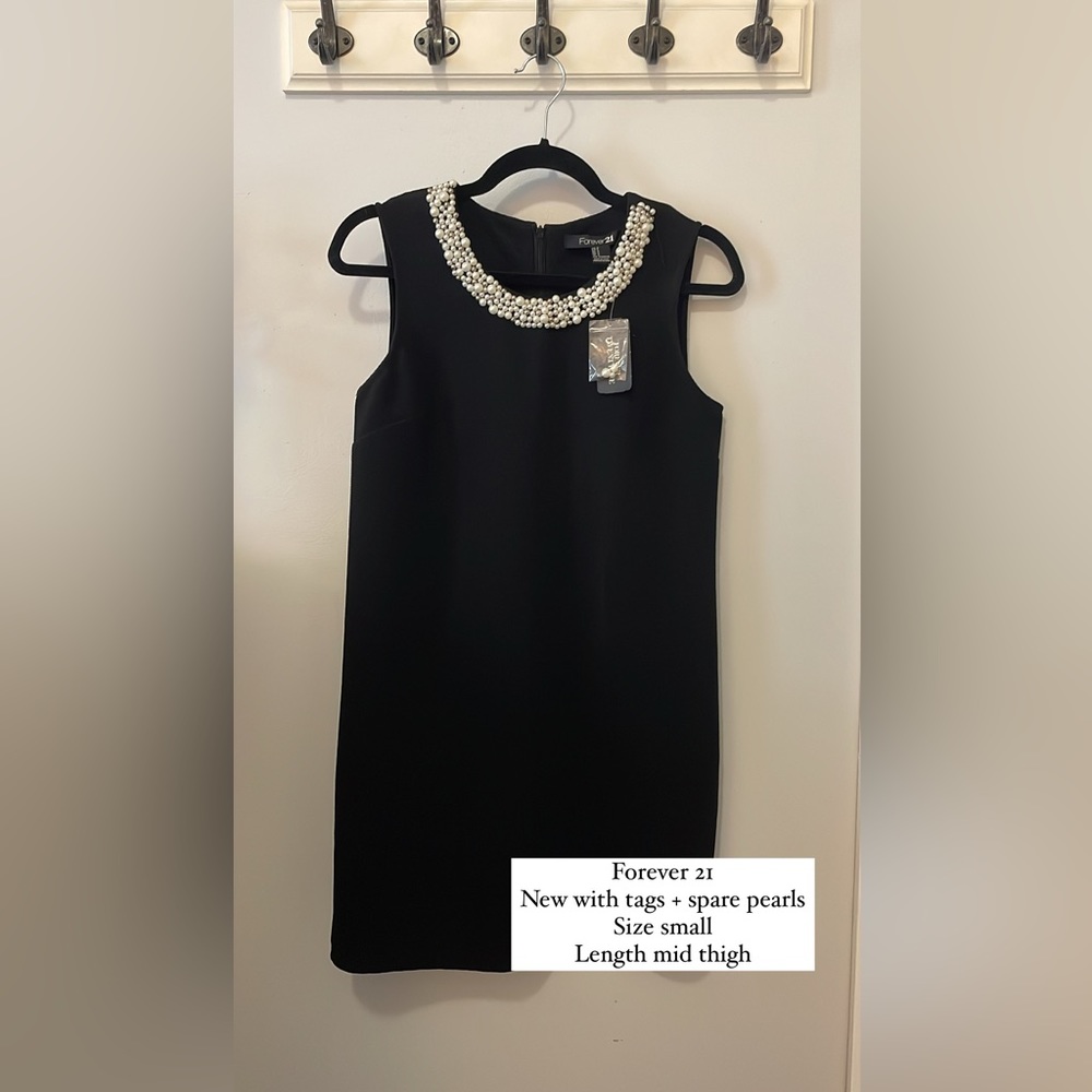 Forever 21 black dress with pearl detail
